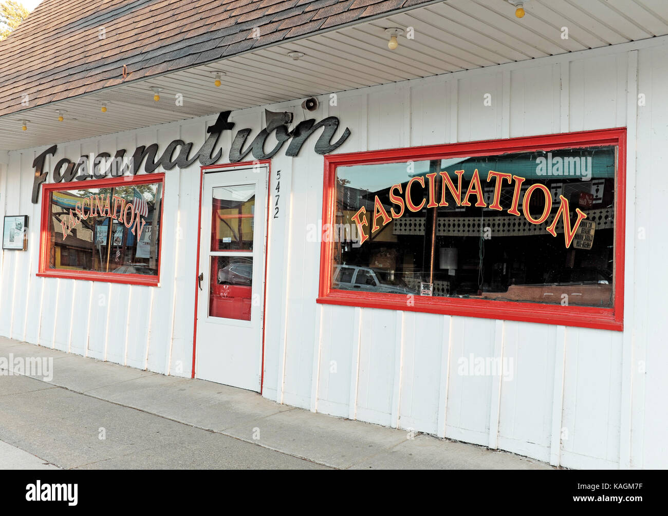 Faszination, ein Spiel des Zufalls, dass historisch Teil der Unterhaltung Promenaden, ist immer noch in Betrieb - Geneva-On The-Lake in Ohio, USA. Stockfoto