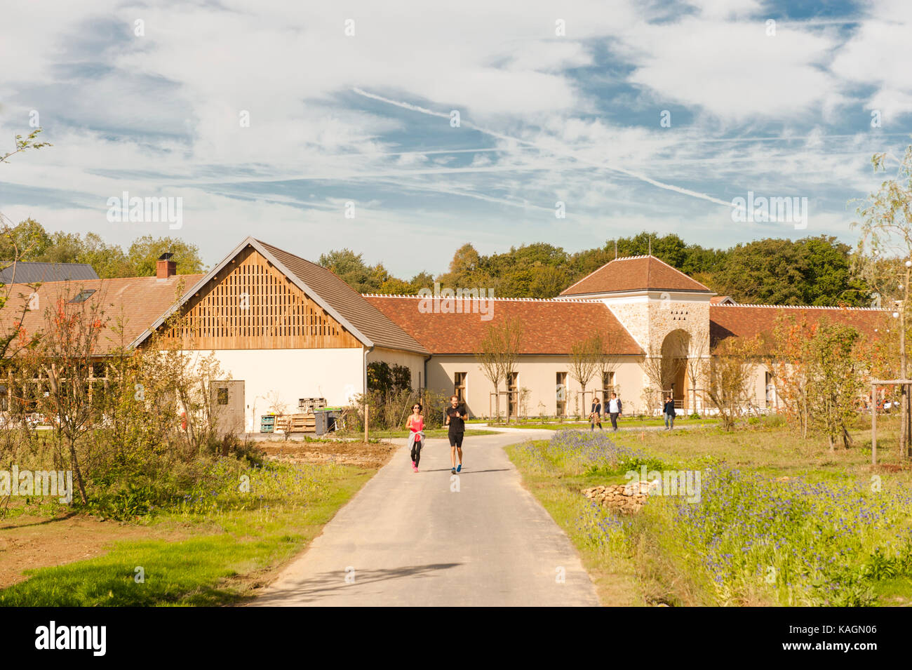 Die pädagogische Farm Ferme BelleVie der Dörfer Natur Paris Stockfoto