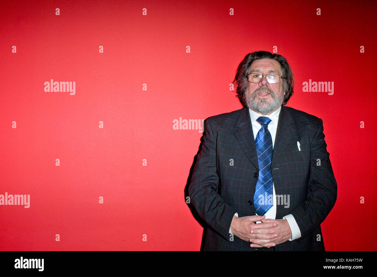 Der britische Schauspieler Ricky Tomlinson stellt für ein Portrait. Stockfoto