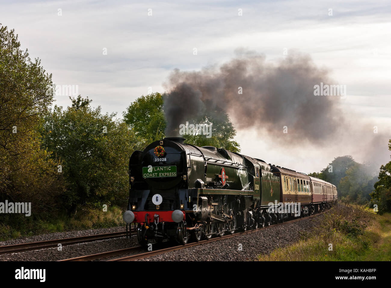 Die atlantische Küste Express Dämpfen durch Burlescombe Stockfoto