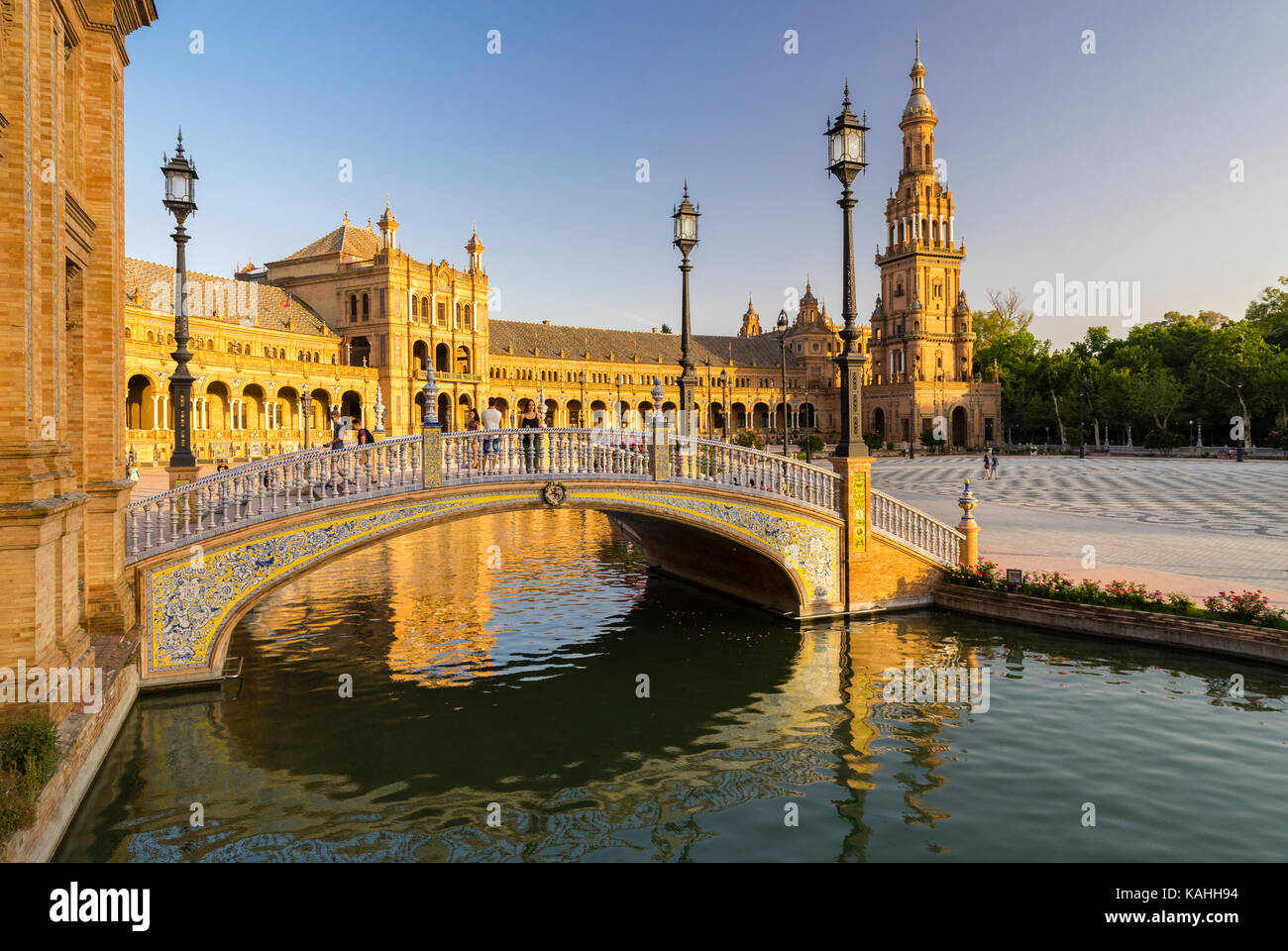 Plaza de Espana, Sevilla, Andalusien, Spanien, Europa Stockfoto