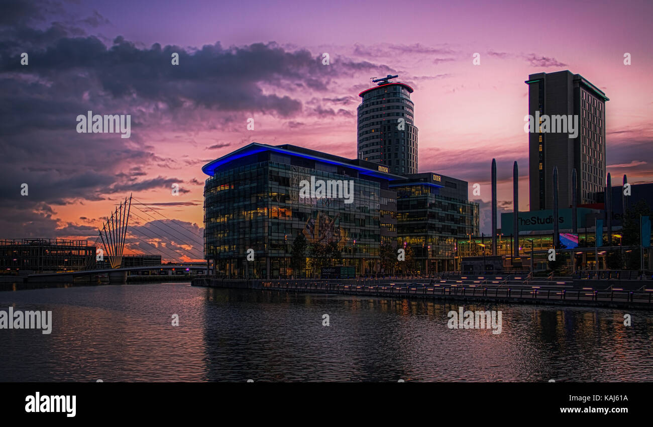 Media City und Salford Quays in Greater Manchester, England, Großbritannien Stockfoto