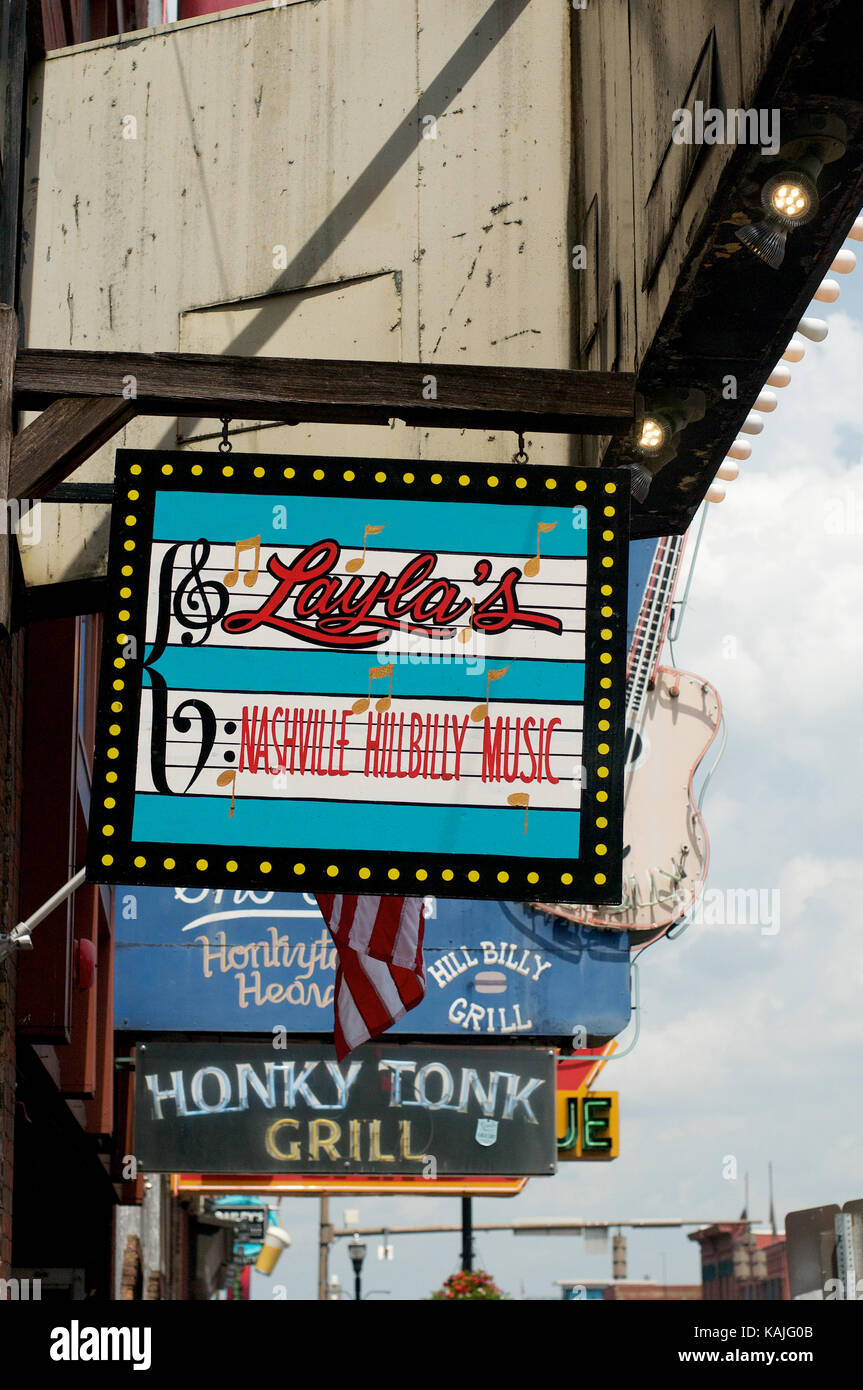 Straßenschilder in Nashville, Tennessee, USA Stockfoto