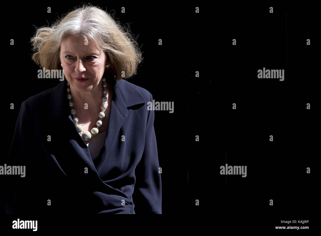 Theresa May aus der Downing Street in London am 4. Juni 2013. Stockfoto