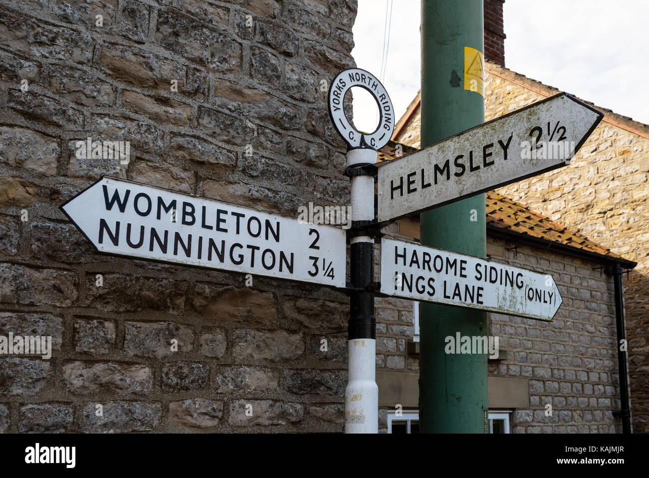 Wegweiser, Harome, North Yorkshire, England Stockfoto