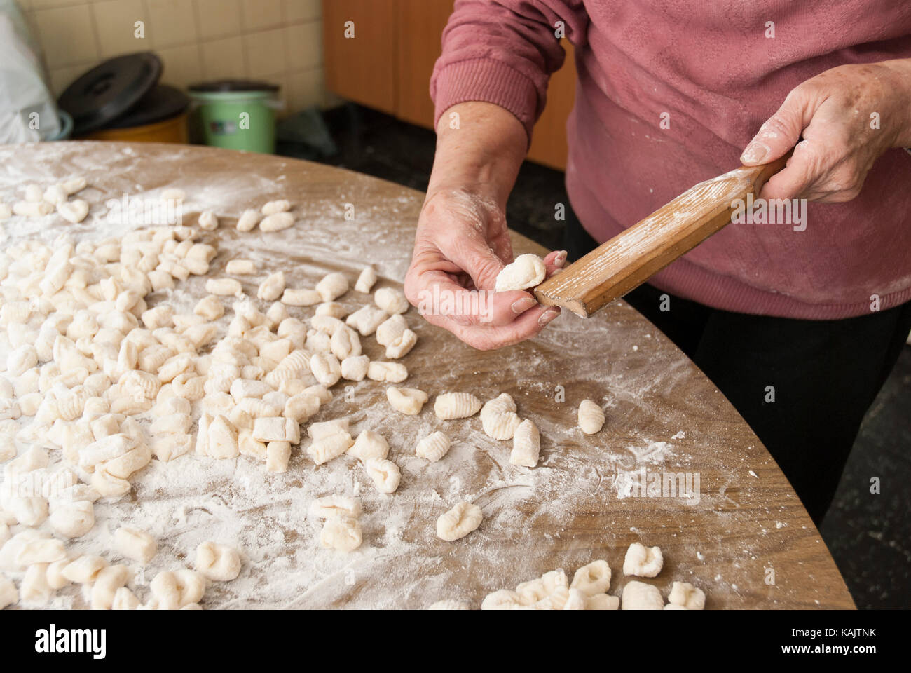 Hausgemachte Gnocchi vorbereitet Stockfoto