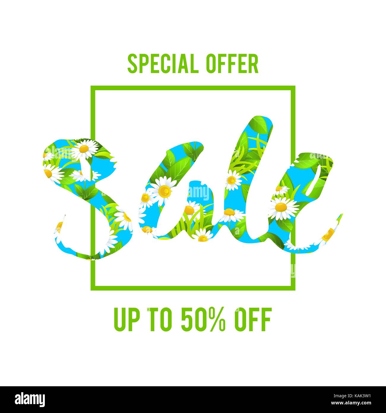 Angebot Verkauf Schriftzug Stock Vektor