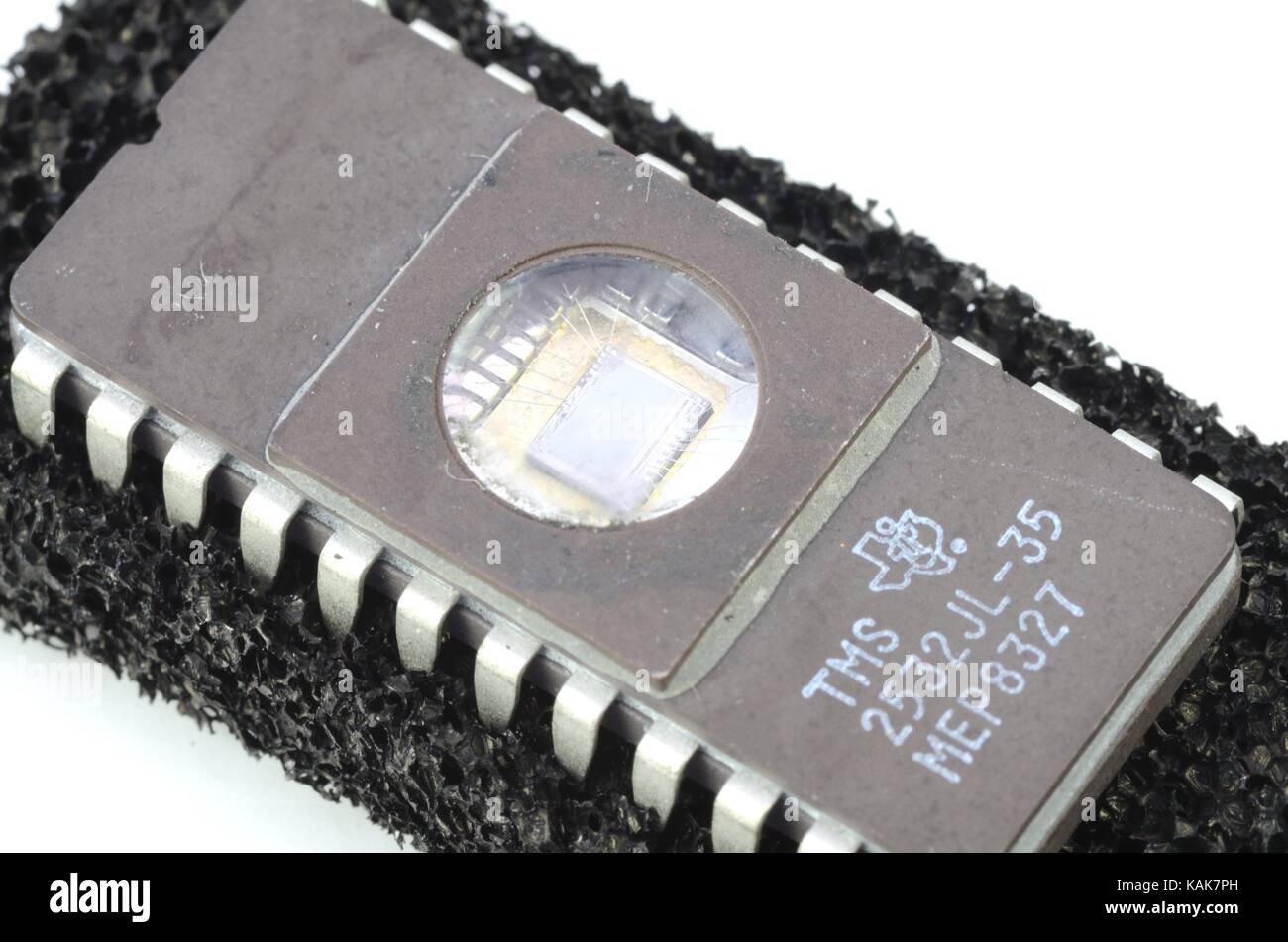 Makroaufnahme der EPROM-Silicon Chip Stockfoto