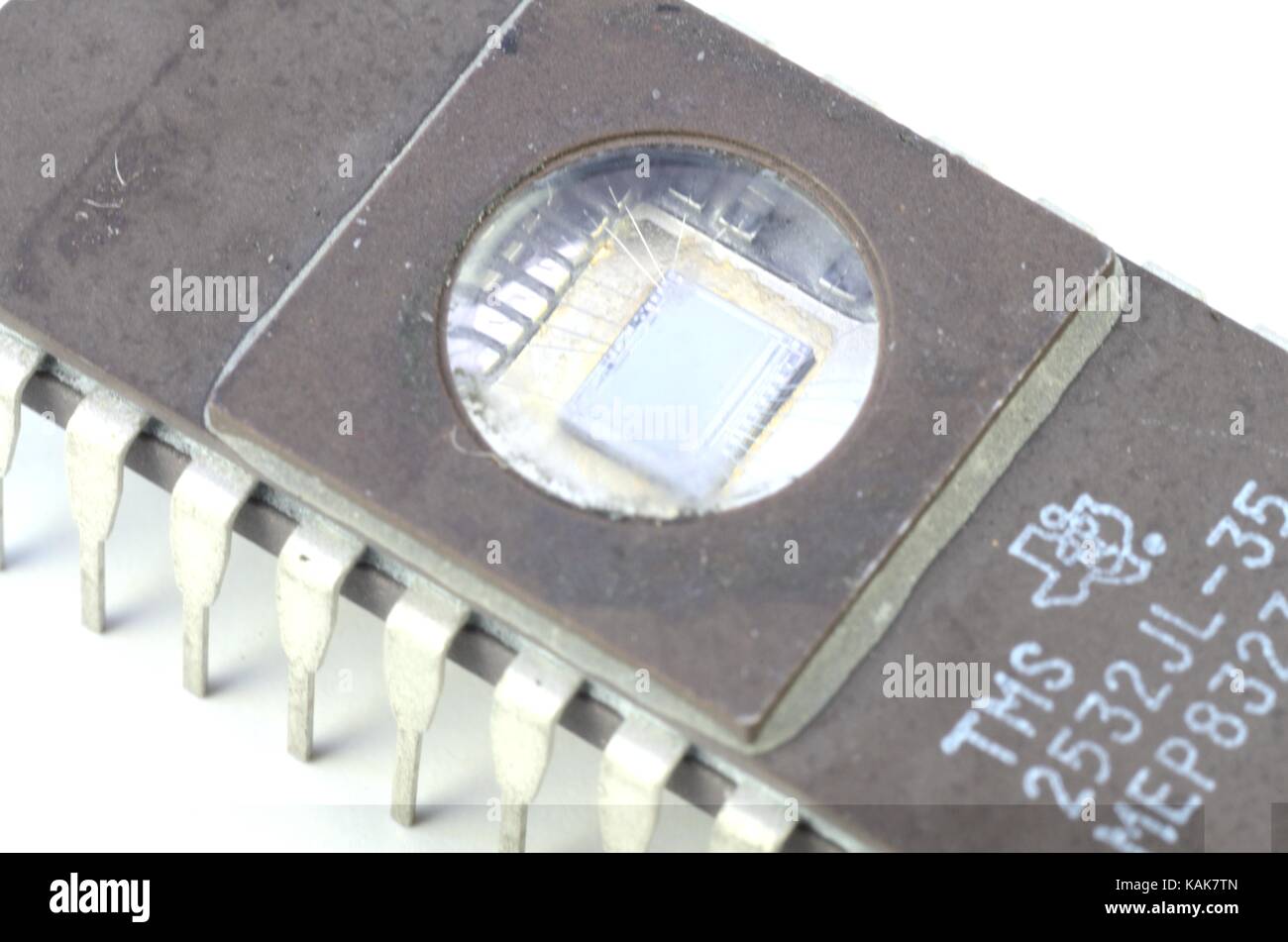 Makroaufnahme der EPROM-Silicon Chip Stockfoto