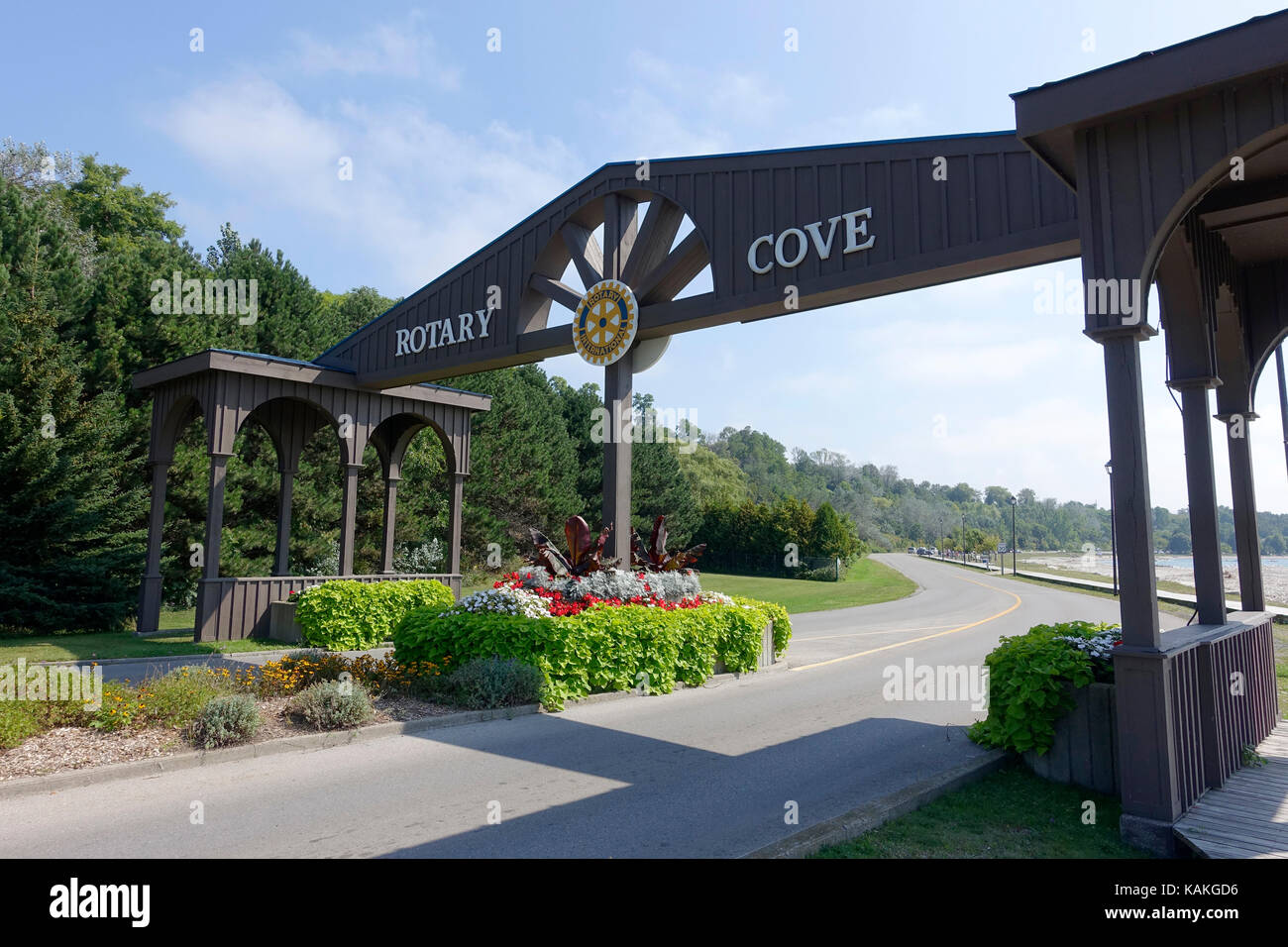 Rotary Cove am Lake Huron Shoreline ein beliebter Strand im Sommer an Goderich Ontario Kanada Stockfoto