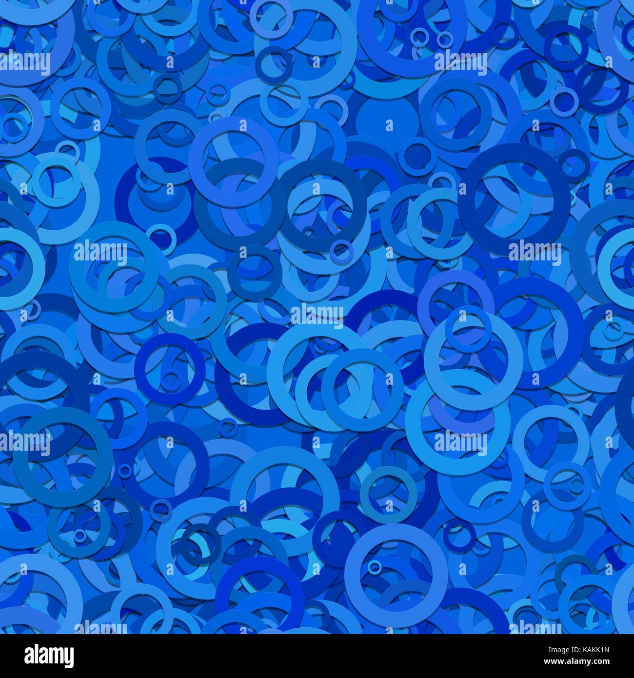 Nahtlose Kreis Muster Hintergrund-Vector Illustration aus blaue Ringe mit schatteneffekt Stock Vektor