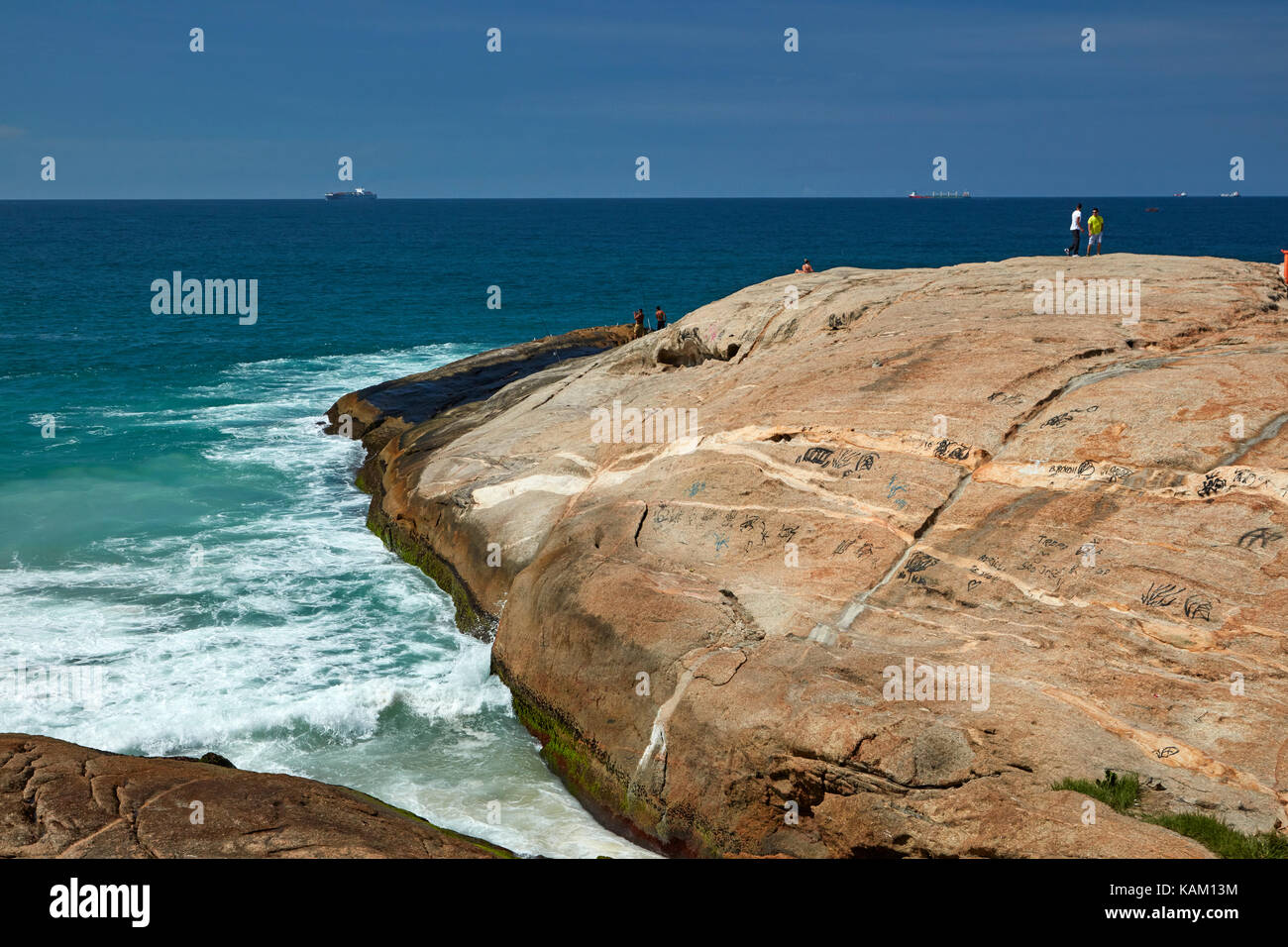 Küste bei Pedra do Arpoador, Ipanema, Rio de Janeiro, Brasilien, Südamerika Stockfoto