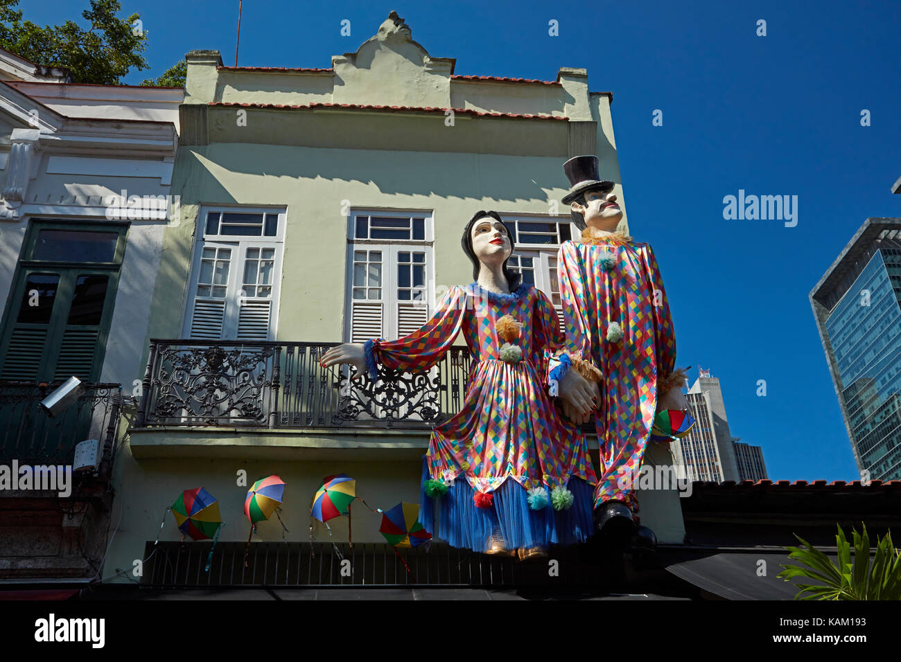 Verzierungen oben Cafe auf der Rua Do Lavradio, Centro, Rio de Janeiro, Brasilien, Südamerika Stockfoto