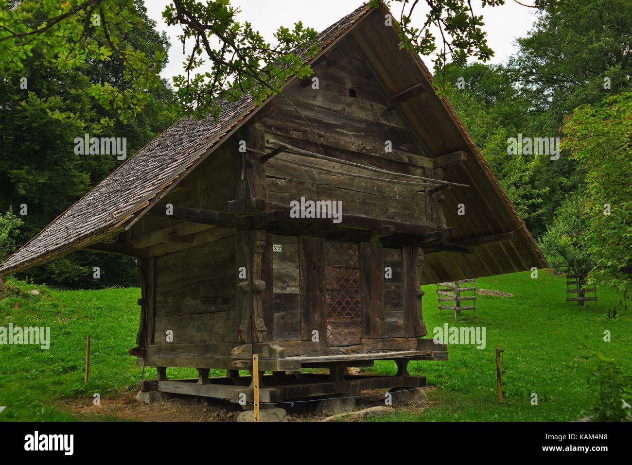 Freilichtmuseum Ballenberg ist ein Open-air Museum der Schweiz zeigt, dass traditionelle Gebäude und Architektur aus dem ganzen Land. Stockfoto