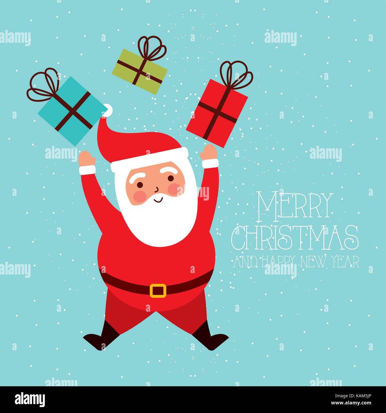 Frohe Weihnachten und guten Rutsch ins neue Jahr lustig santa Geschenke  Stock-Vektorgrafik - Alamy