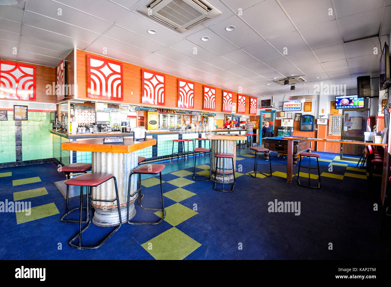 Innenraum der historischen North Gregory Hotel in der kleinen ländlichen Stadt Winton, Queensland, Queensland, Australien Stockfoto