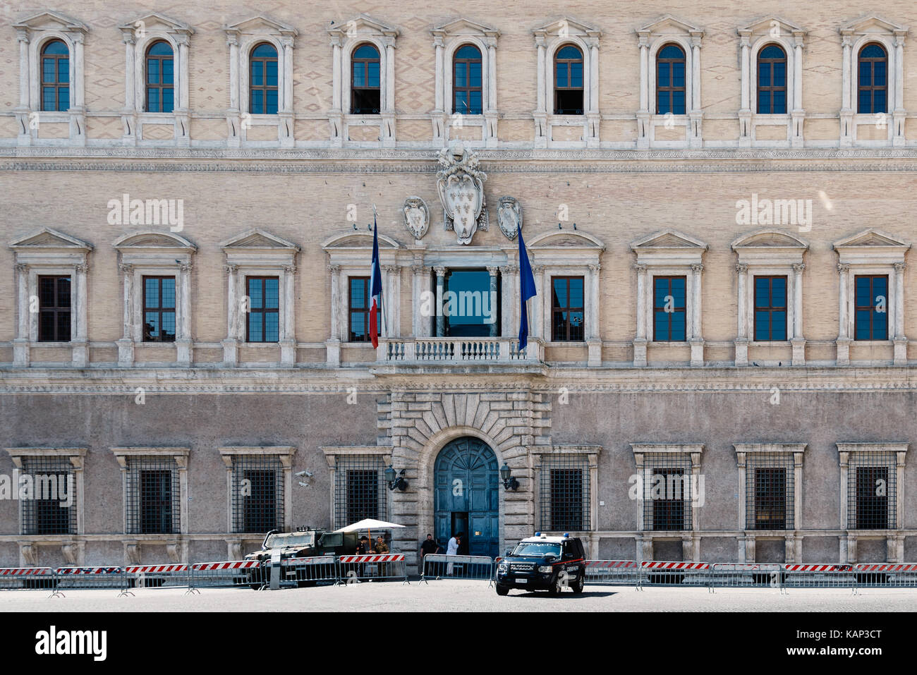 Palazzo Farnese in Zentrum von Rom. Stockfoto