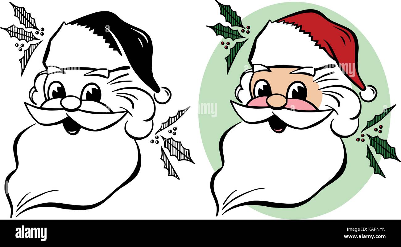 Eine Karikatur Portrait von Santa Claus Stock Vektor