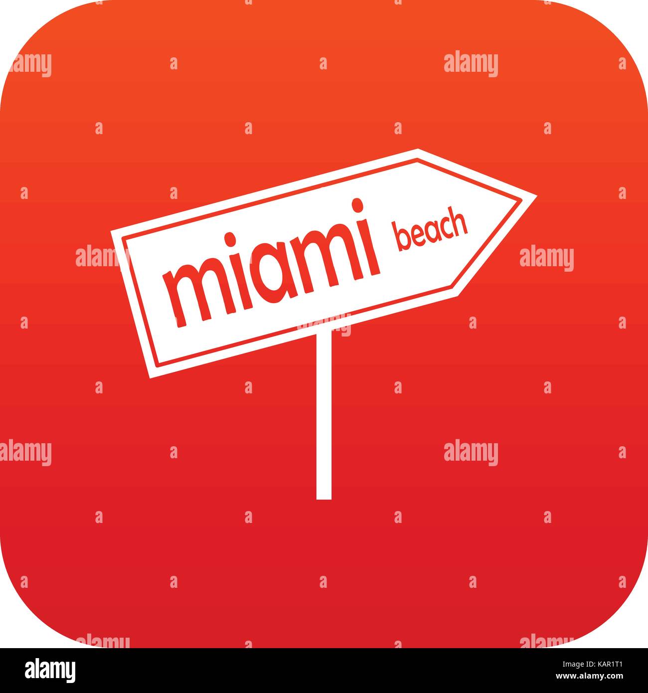 Miami Pfeil post Zeichen Symbol digital Rot Stock Vektor
