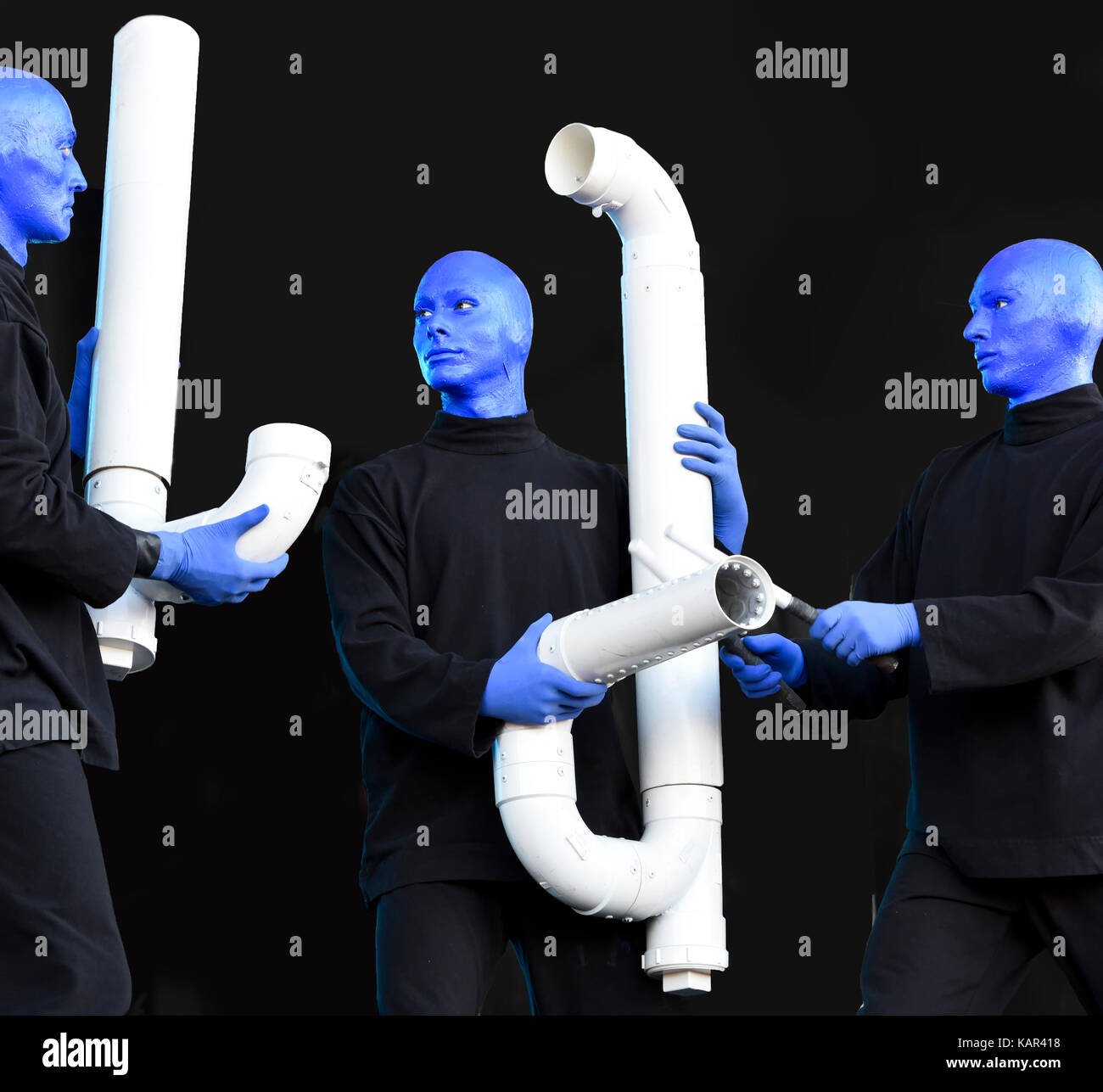 Blue Man Group auf der Bühne am Leben ist schön Festival Stockfoto