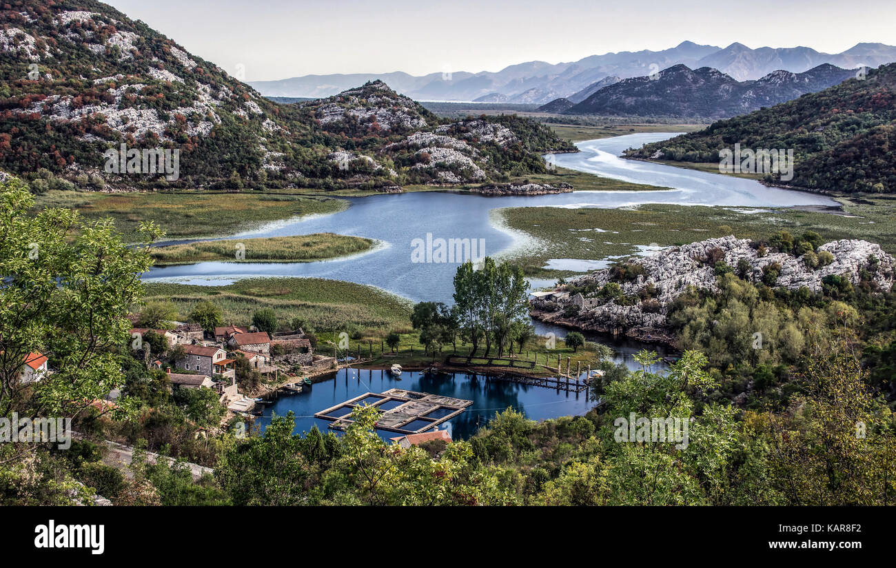 Montenegro - Dorf Karuc in einer der Lagunen von Skadar Lake entfernt Stockfoto