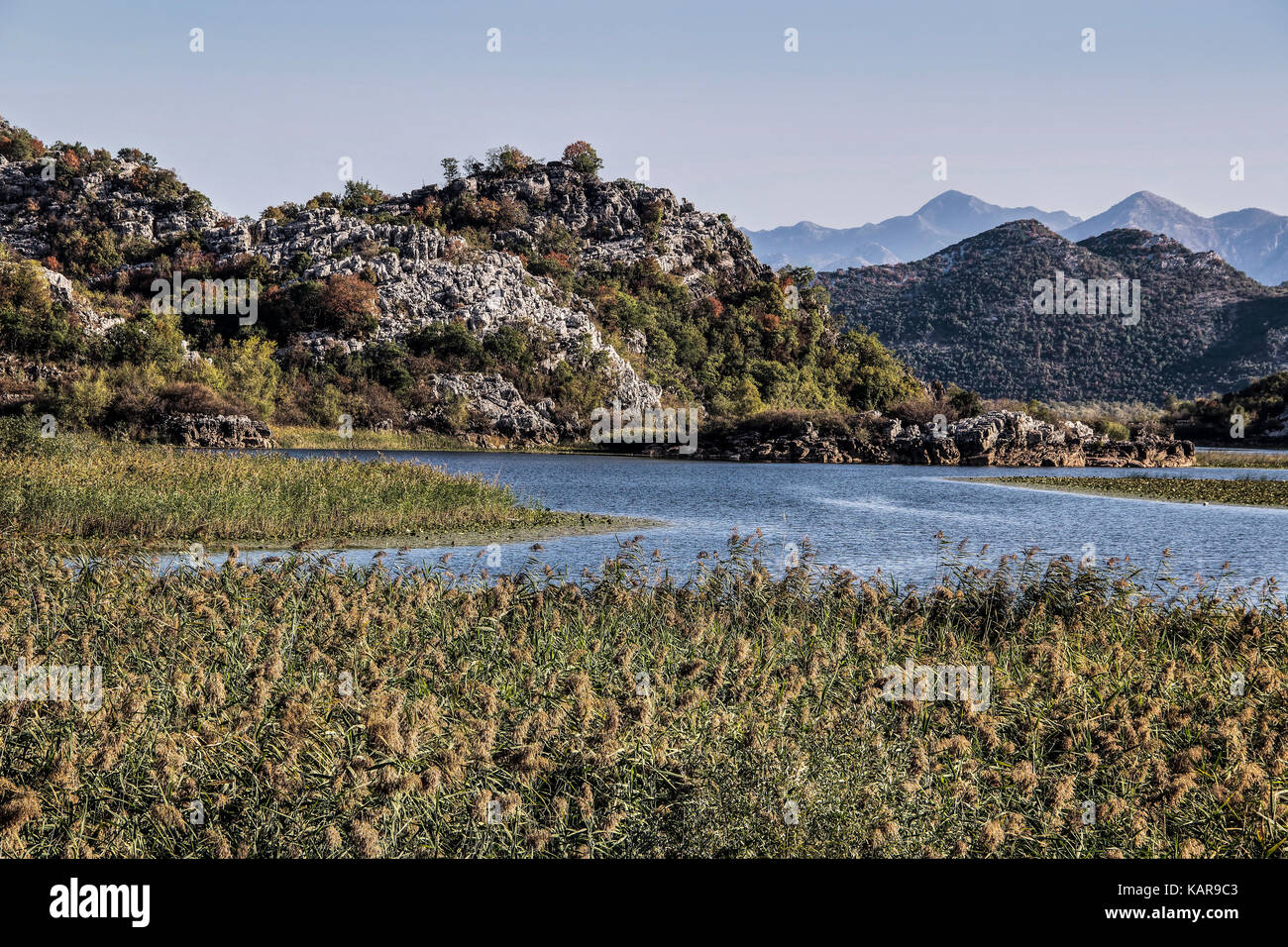 Montenegro - Die Bucht im Skutarisee Stockfoto