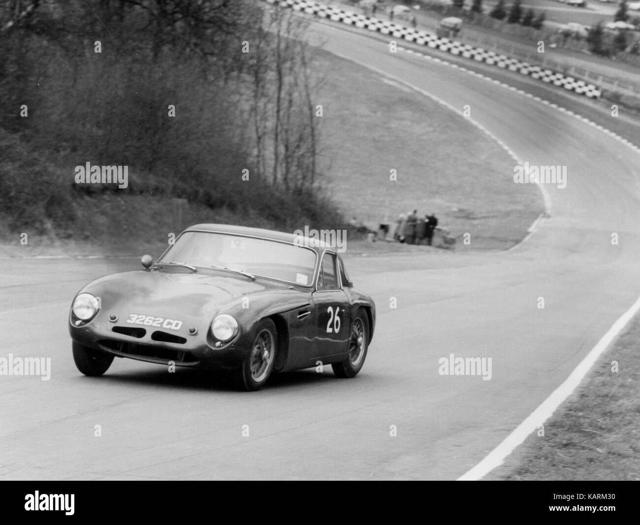 TVR Grantura, C.Saunders in Brands Hatch. 8. April 1962 Stockfoto
