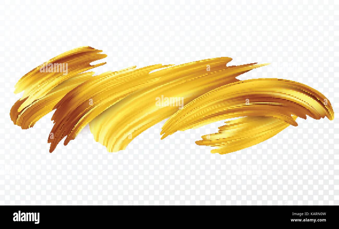 Hintergrund einer gold Pinselstrich Öl- oder Acrylfarbe Gestaltungselement für Präsentationen, Flyer, Faltblätter, Postkarten und Poster. Vector Illustration Stock Vektor