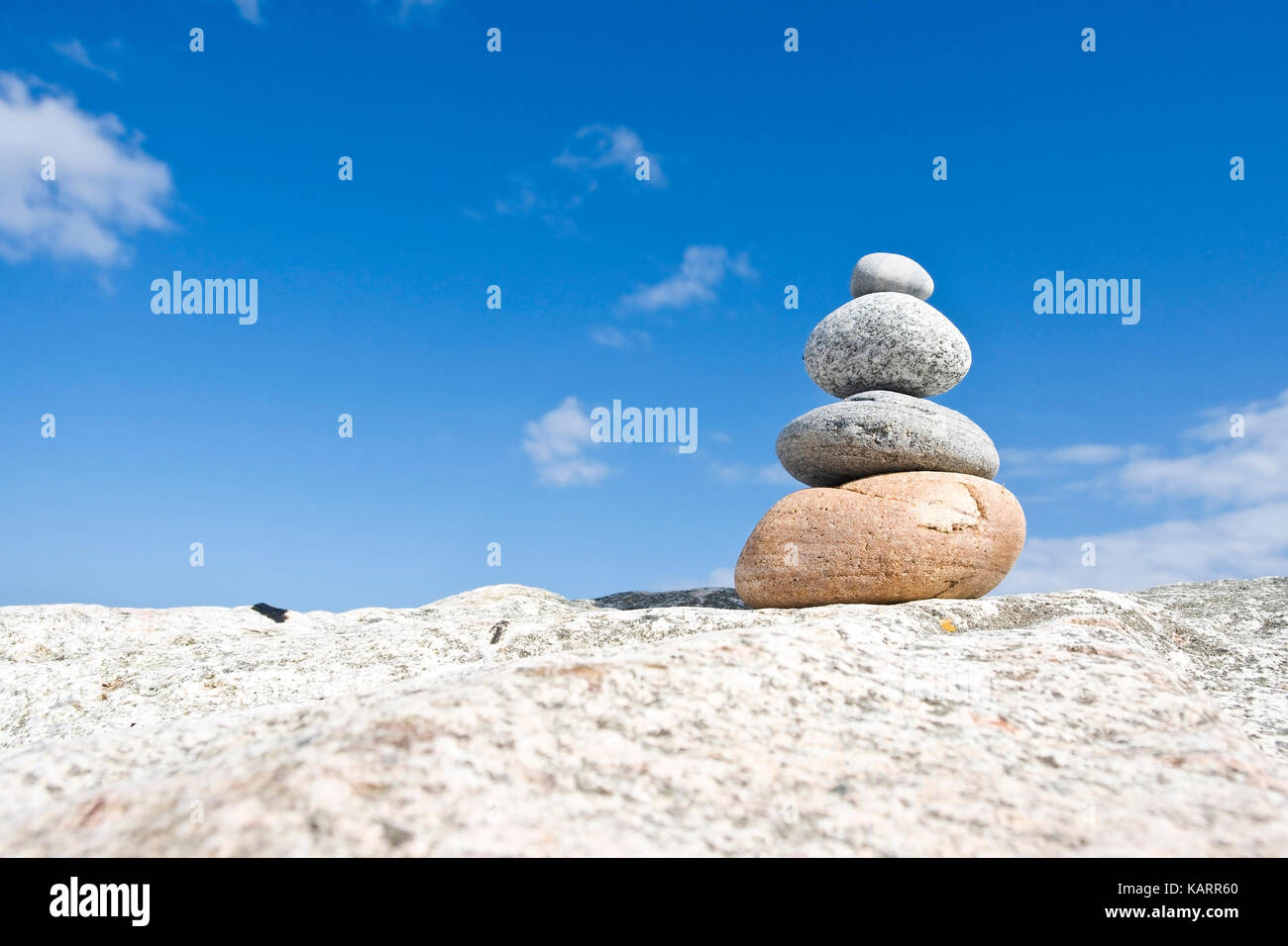 Ostseeküste Stein Haufen auf der Ostsee ostseekueste, steinstapel an der Ostsee Stockfoto