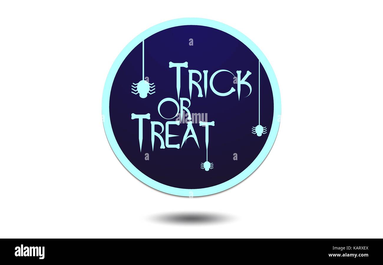 Trick oder Festlichkeit. Halloween Vektor Design mit Trick oder Beschriftung behandeln. Vector Illustration. Stock Vektor