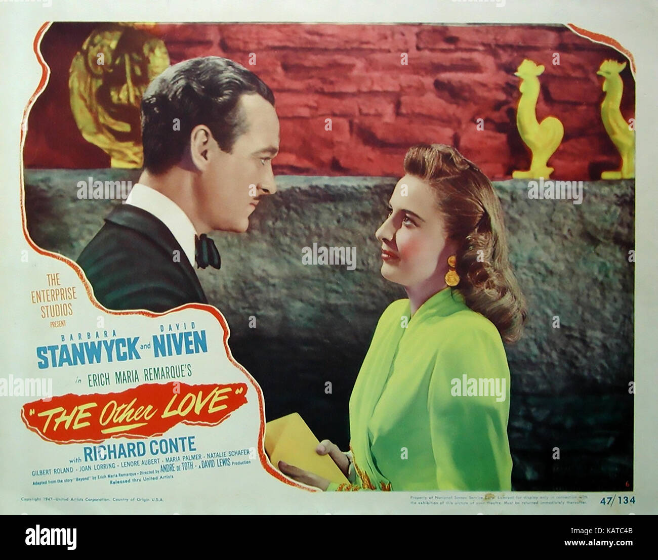 Die anderen Liebe 1947 Enterprise Produktionen Film mit Barbara Stanwyck und David Niven Stockfoto