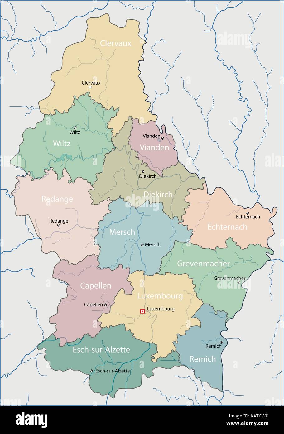 Wunderschne Karte Von Luxemburg Bildnull