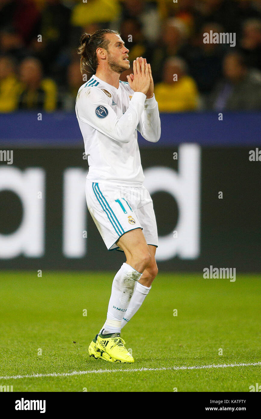 Dortmund, Deutschland, UEFA-Champions League, International, Borussia Dortmund: Real Madrid 1-3 am 26.09 .2017 in der signal-iduna Park Stadion in Dortmund Gareth Bale (RM) Foto: Norbert Schmidt, Düsseldorf Quelle: Norbert Schmidt/Alamy leben Nachrichten Stockfoto