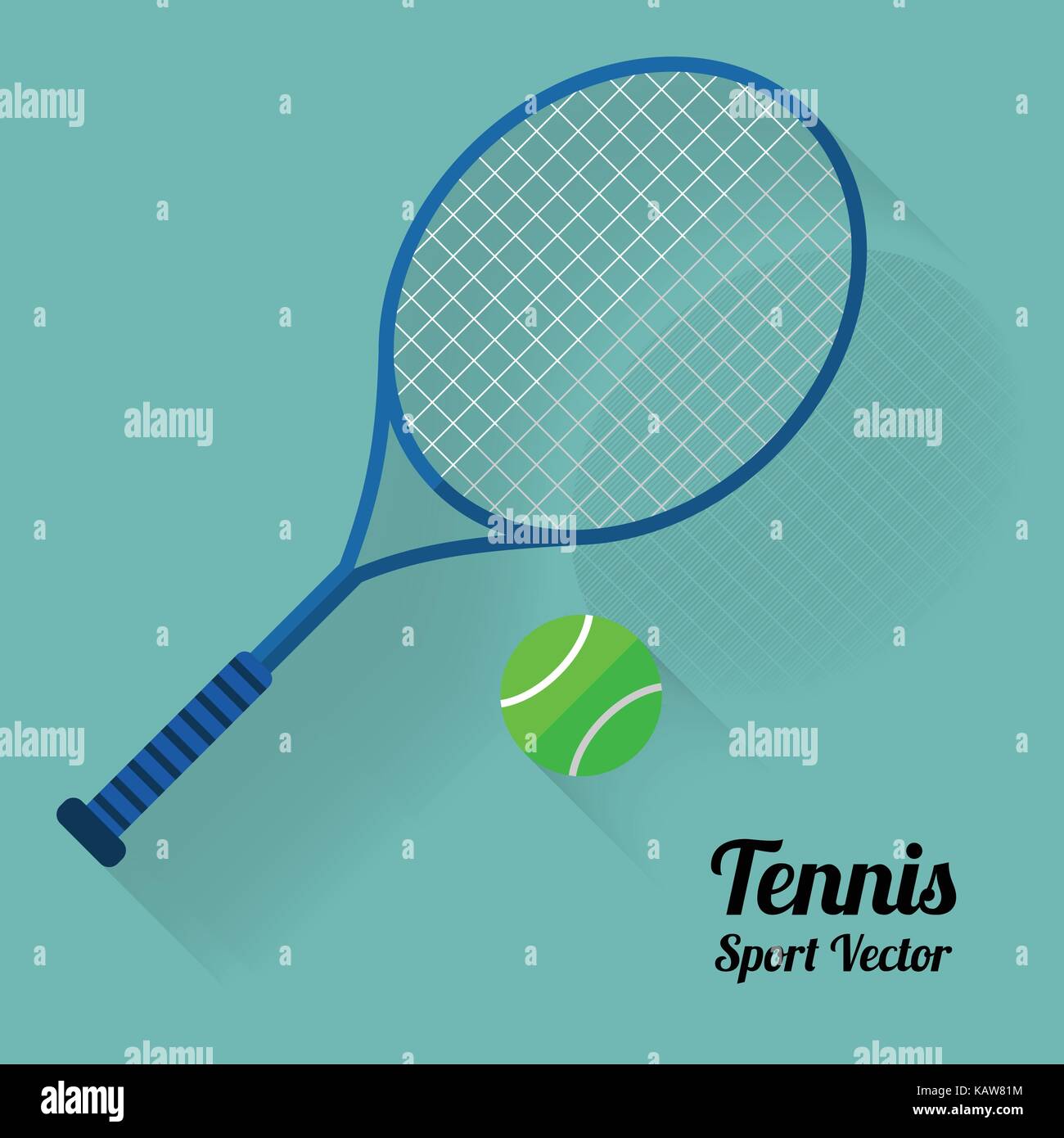 Tennis Schläger und Ball Symbol, Flachbild vektor Darstellung. flat Design Style Moderne Vector Illustration. Auf stilvolle Farbe Hintergrund isoliert. Elemente in Stock Vektor