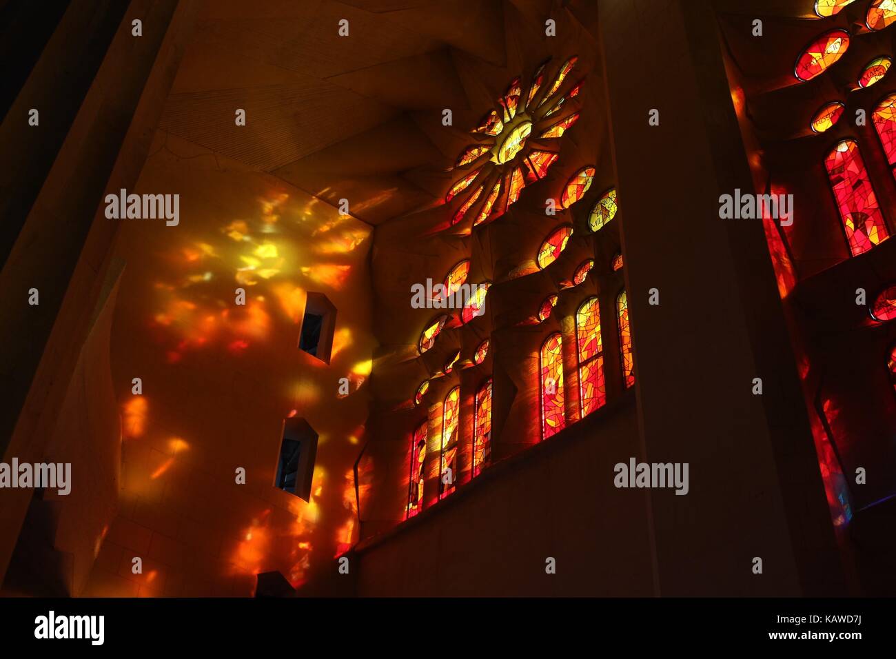 La Sagrada famillia Innenraum Barcelona Spanien Stockfoto