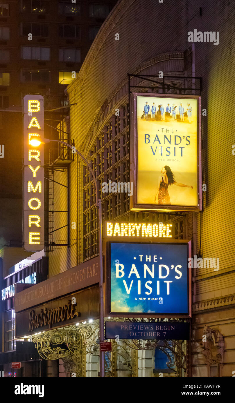 Der Band Besuchen, eine 2017 Broadway Musical am Ethel Barrymore Theater in New York City Stockfoto