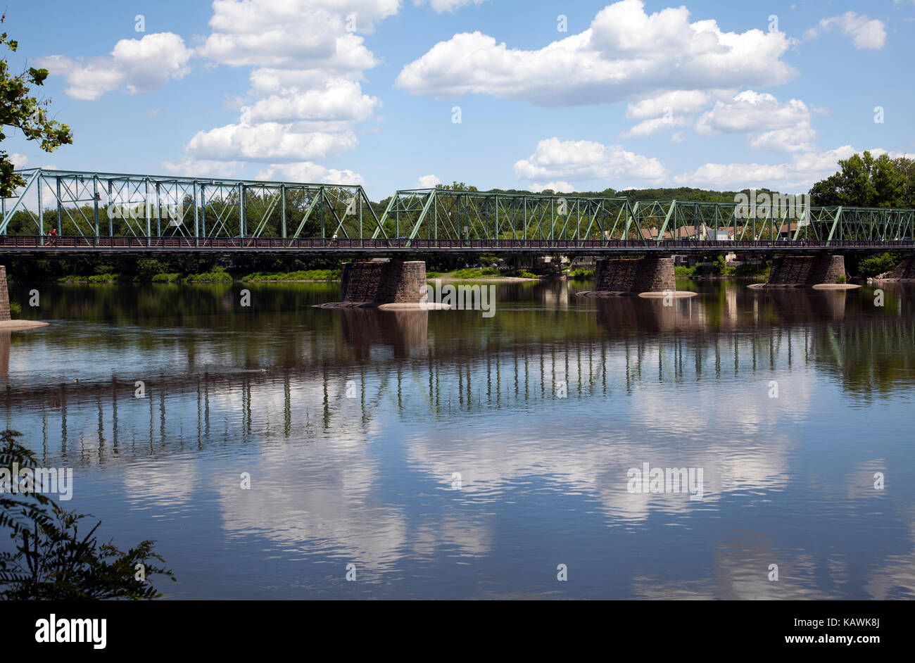 Gemeinsame Brücke zwischen neuer Hoffnung und Fethiye über den Delaware - USA Stockfoto