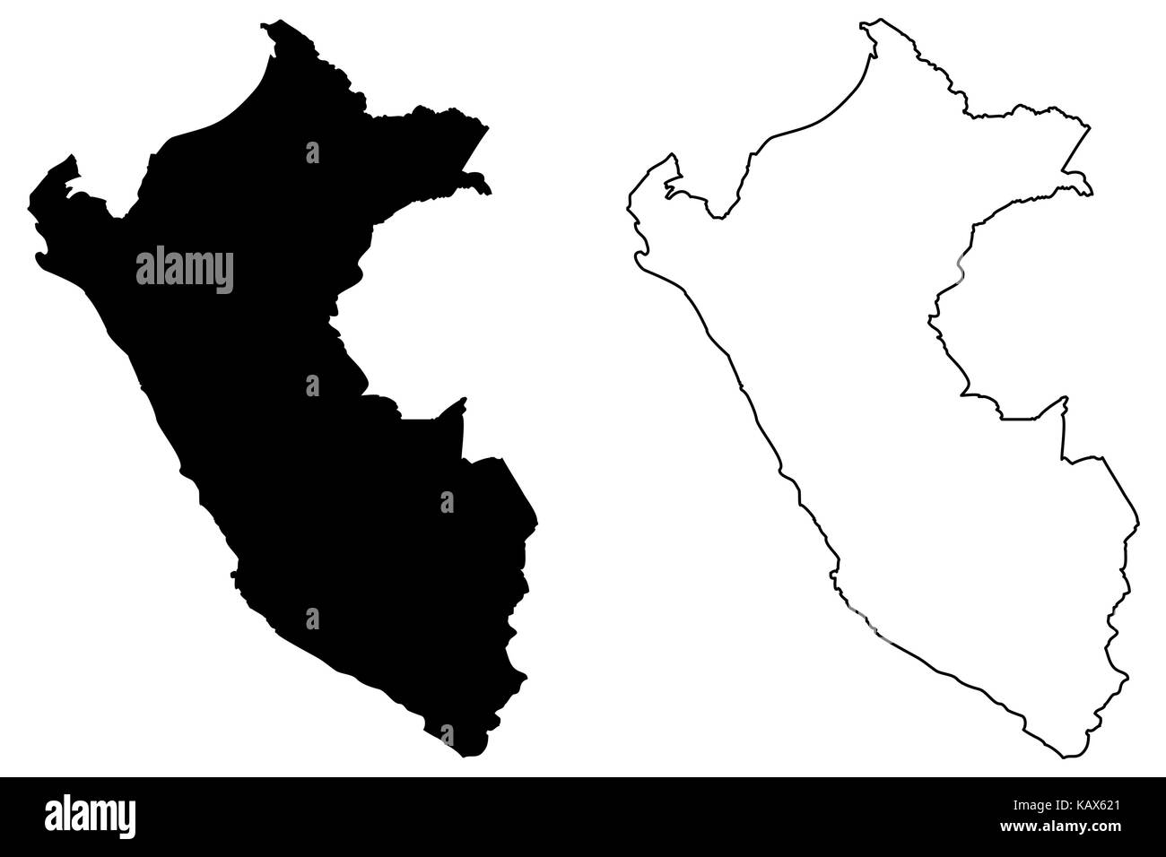 Peru karte Vektor-illustration, kritzeln Skizze Peru Stock Vektor