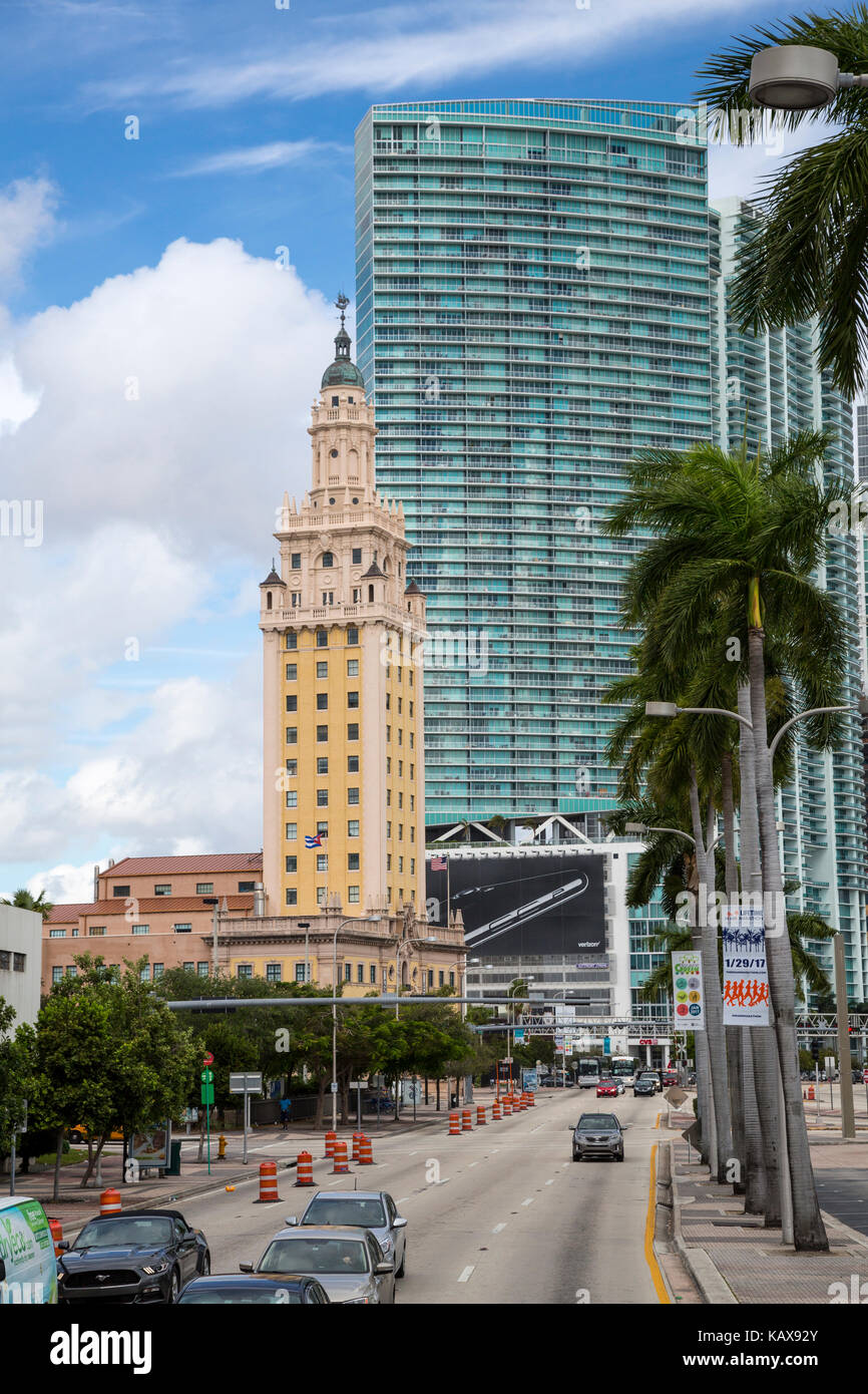 Miami, Florida. Freedom Tower, der Kubanischen "Ellis Island", an der Biscayne Boulevard. Stockfoto