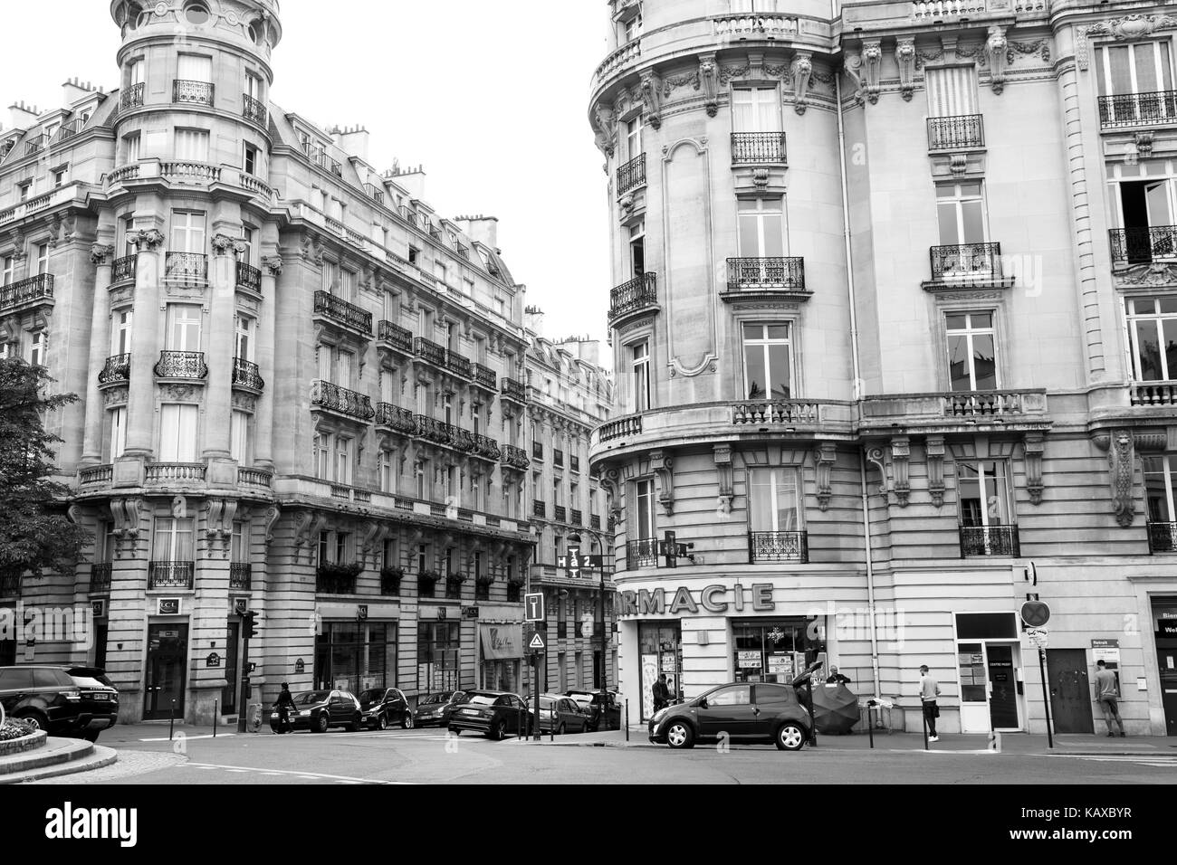 Paris, Frankreich: typischen Haussmann Apartments im 16. arrondissement von Paris, mit Jugendstil- und Liberty details Stockfoto