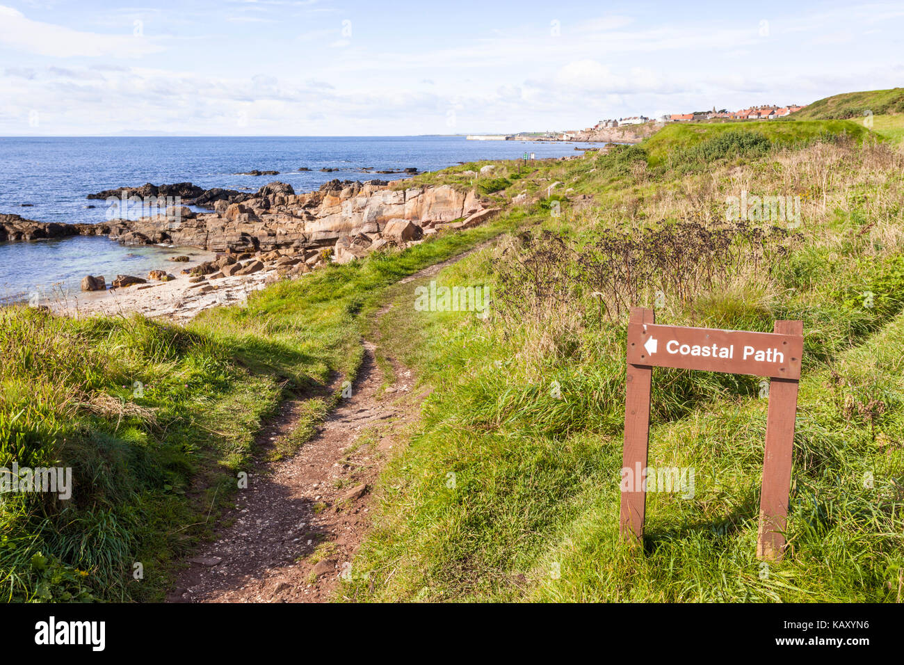 Die fife Coastal Path zwischen Anstruther und Pittenweem, Fife, Schottland Großbritannien Stockfoto