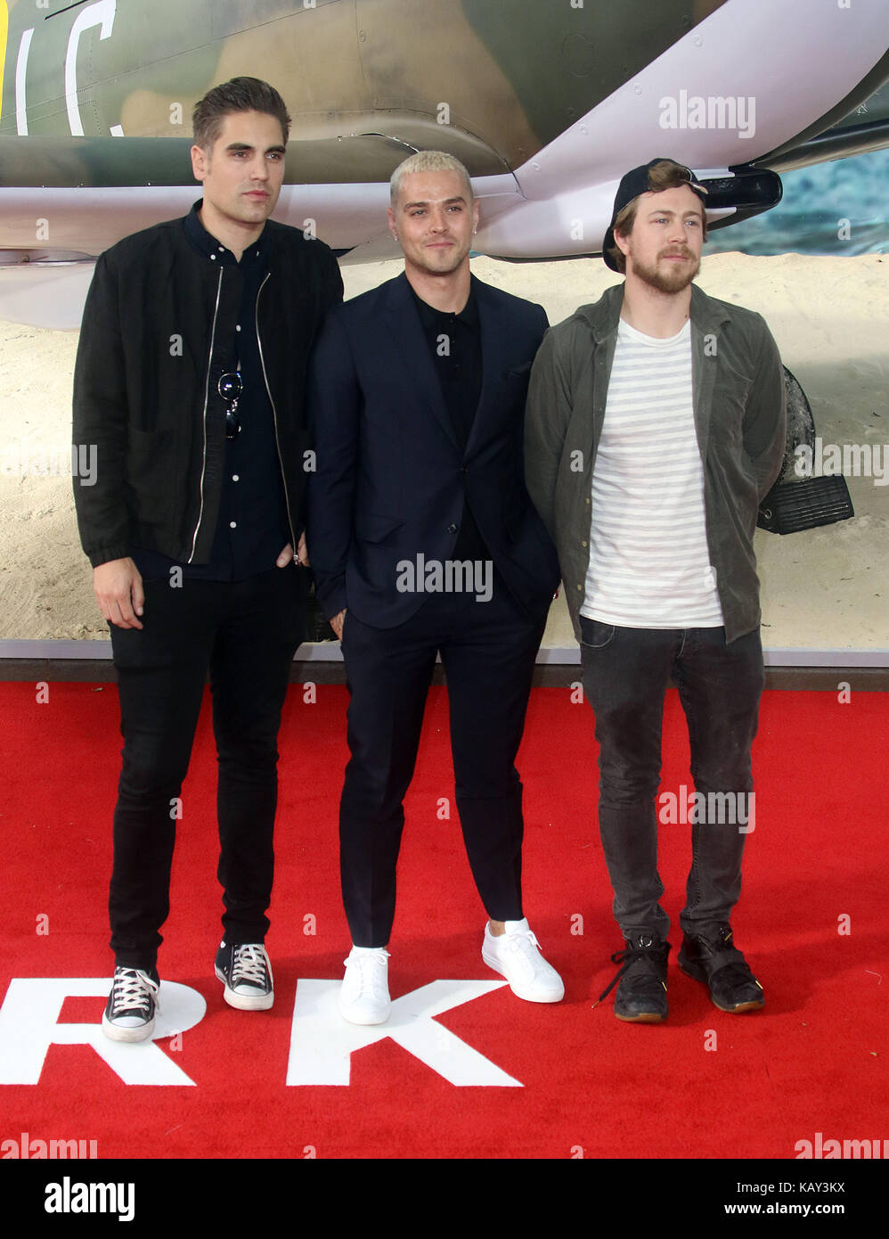 Apr 13, 2017 - Charlie Simpson, Matt Willis und James Bourne von Busted an Dünkirchen Weltpremiere, Leicester Square Garden in London, England, U Stockfoto