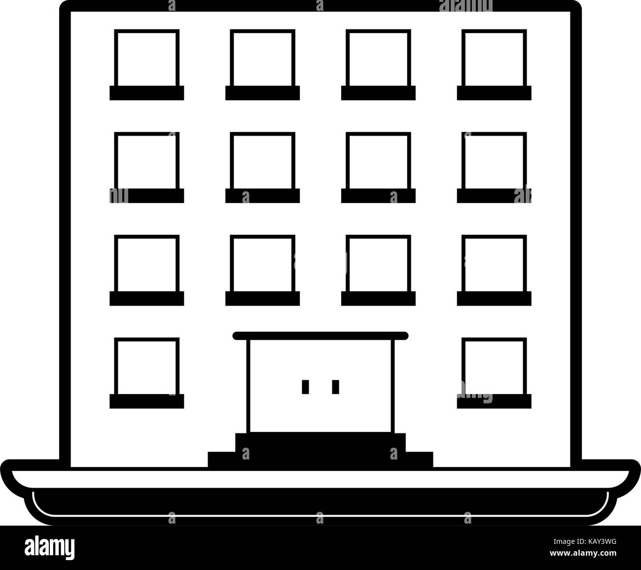 Gebäude große quadratische Symbol Bild Stock Vektor