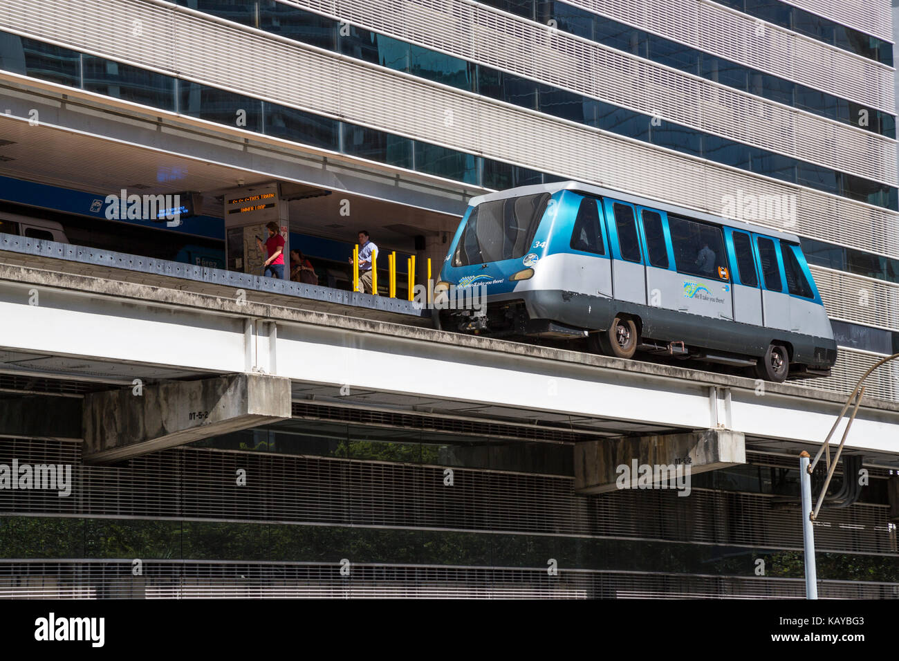 Miami, Florida. Metromover, der städtischen Nahverkehrssystem. Stockfoto