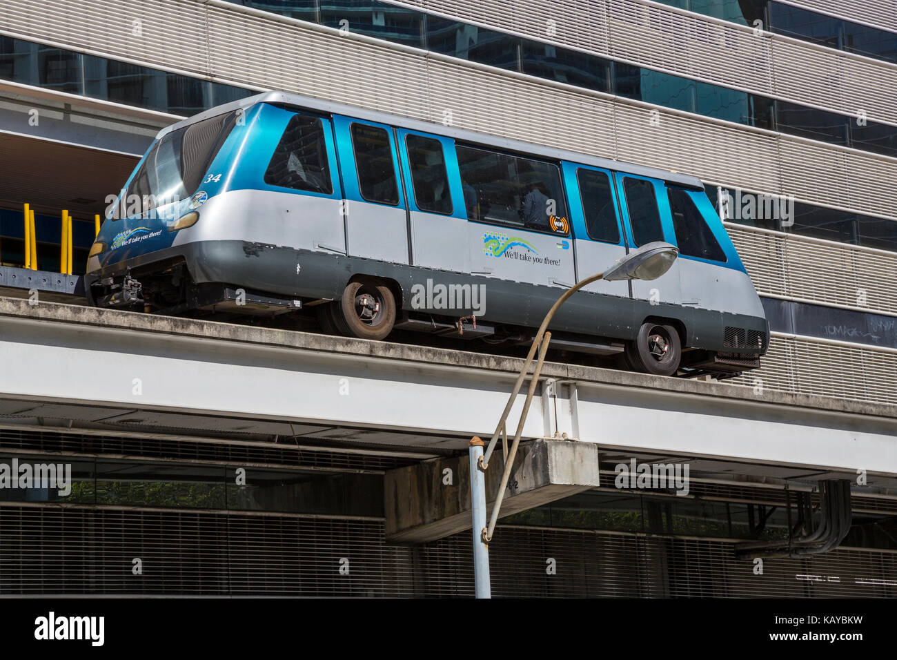 Miami, Florida. Metromover, der städtischen Nahverkehrssystem. Stockfoto
