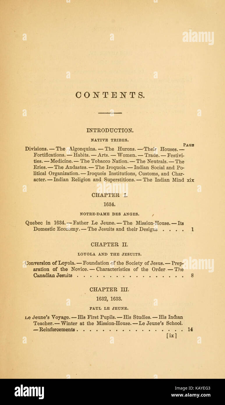 Die Jesuiten in Nordamerika im siebzehnten Jahrhundert BHL 16881727 Stockfoto
