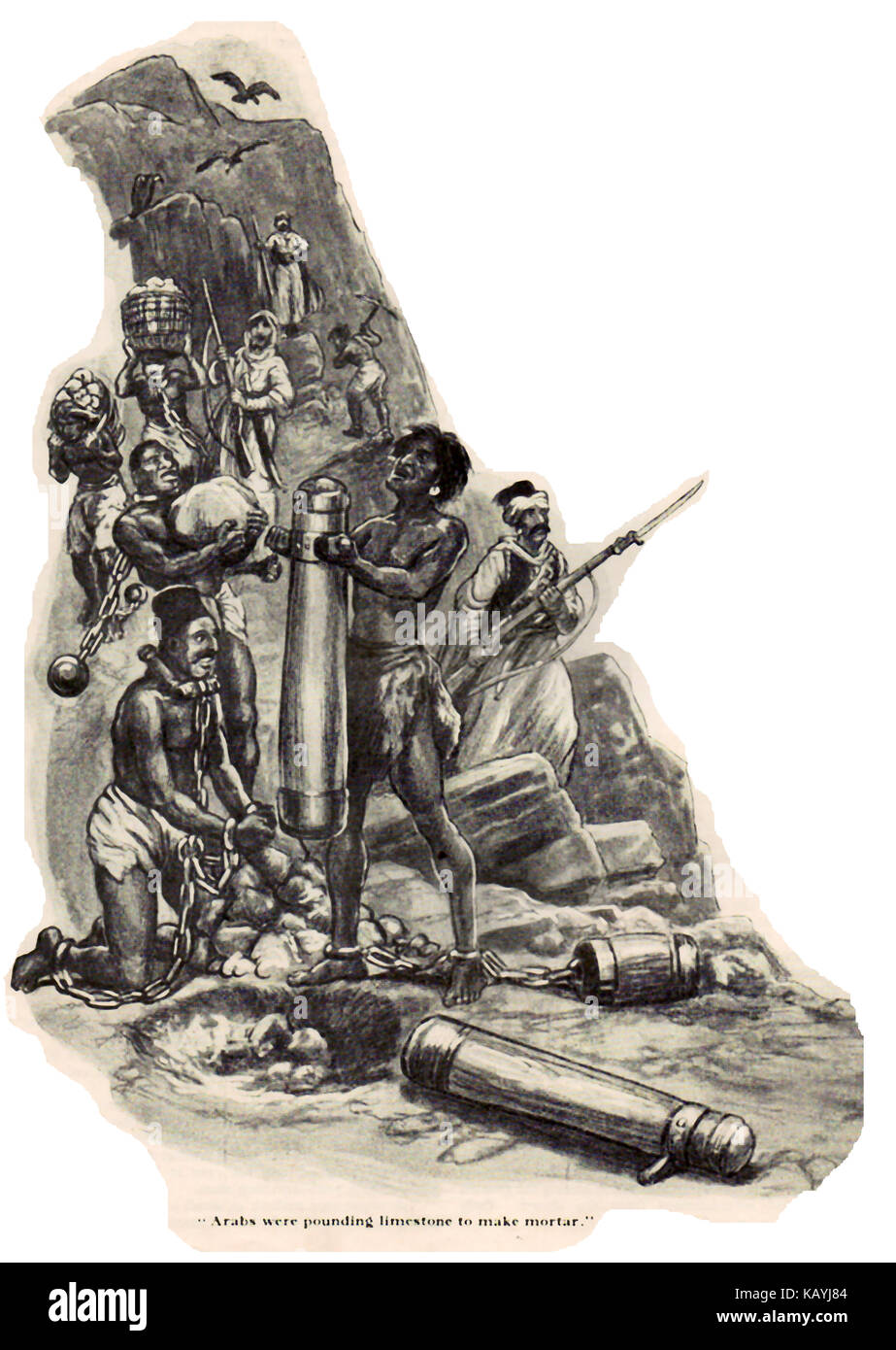 Eine Illustration von den Jungen eigenen jährlichen 1932-33-arabischen Sklavenhandel Stockfoto