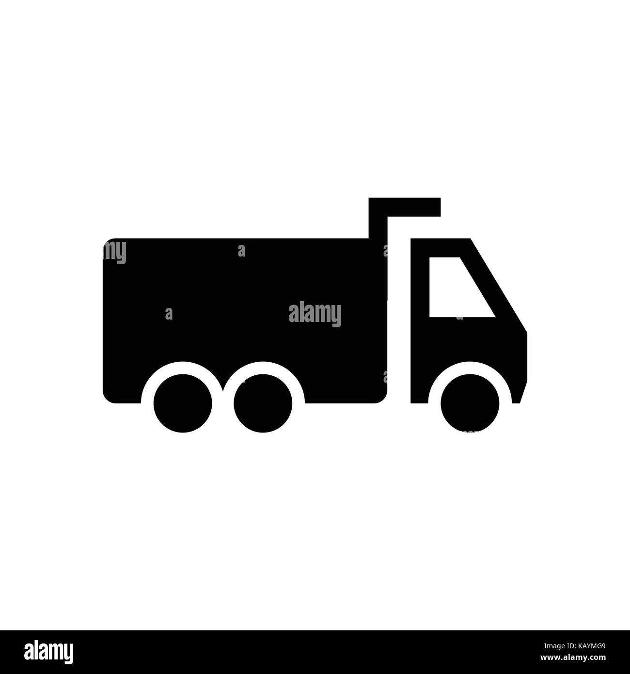 Dump Truck Symbol, iconic Symbol, auf weißem Hintergrund. Vektor ein futuristisches Design. Stock Vektor