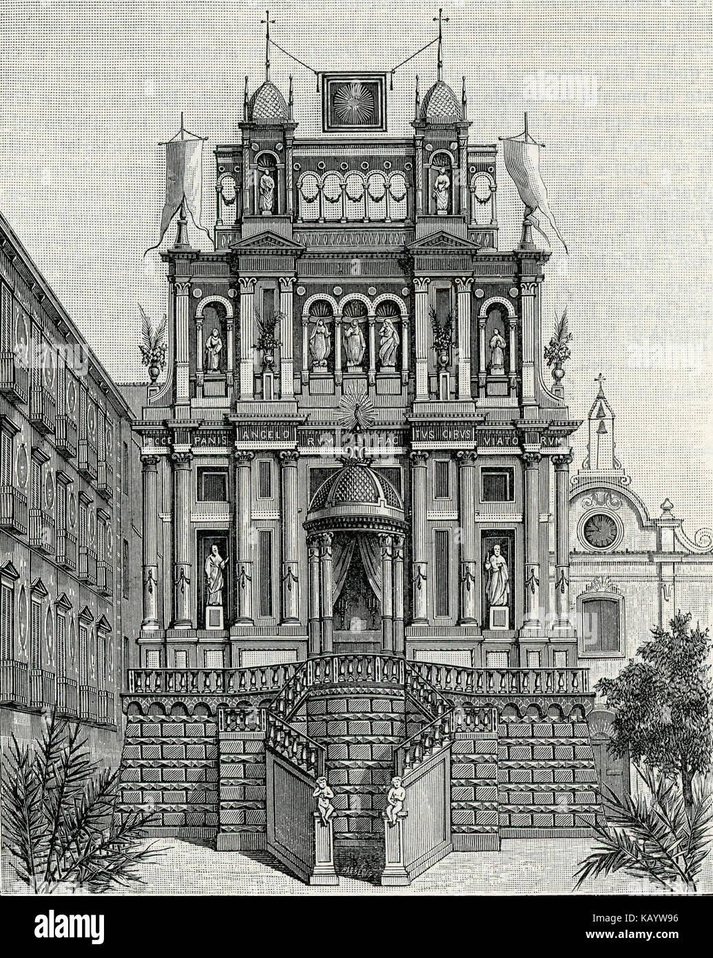 Torre del Greco uno dei famosi altari in Parati Stockfoto