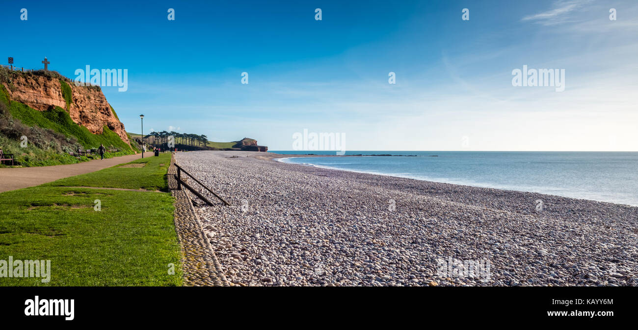 Fernsicht auf Otter Kopf von Budleigh Strand. Stockfoto